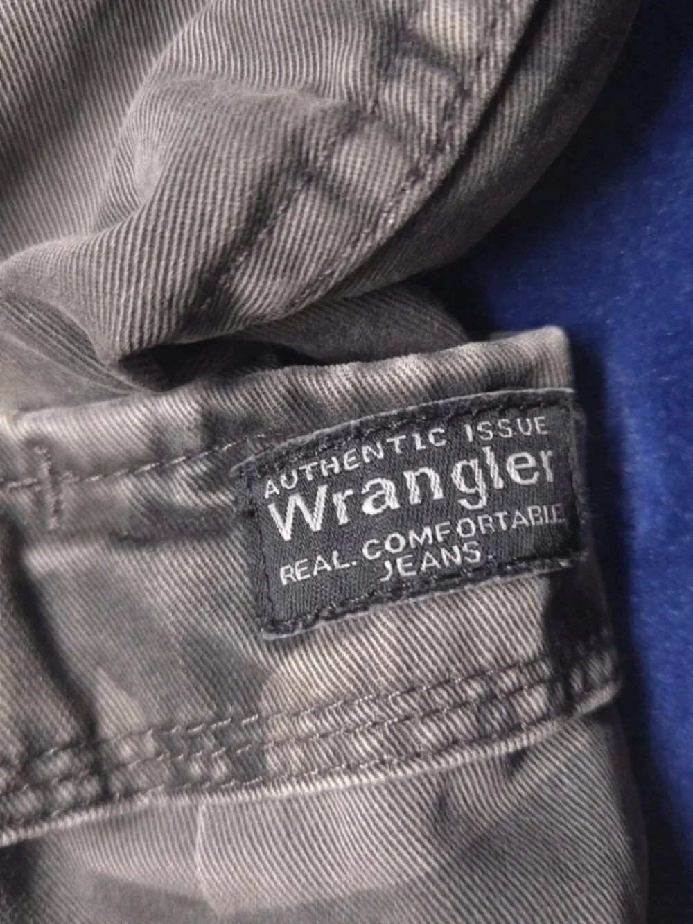 VTG Wrangler Dark Grey Faded Camo Denim Cargo Pants 40x30